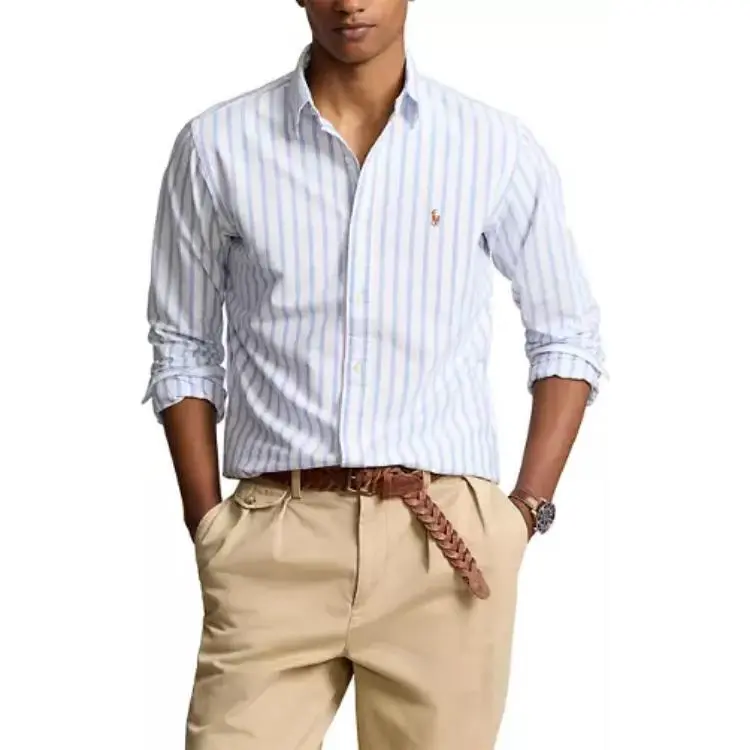 Polo Ralph Lauren Shirt Classic Version Men's White & Blue