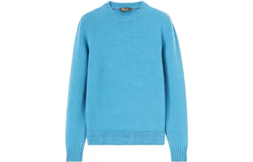 Loro Piana Sweaters Men's Blue Crew Neck Moderate Other