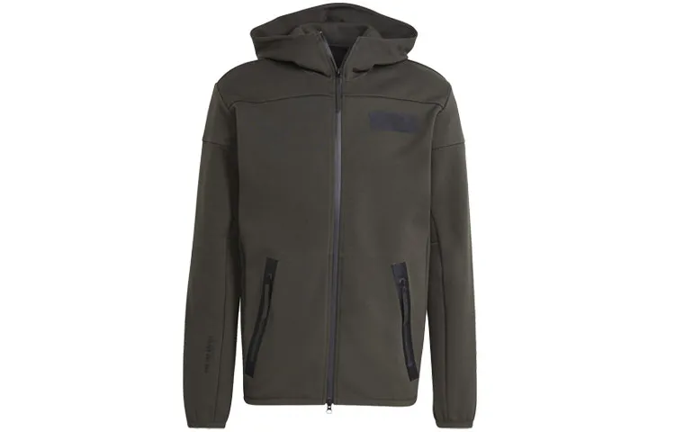 Adidas Jackets Men's Deep Earthy Brown Hooded (Non-detachable) Moderate Straight Fit