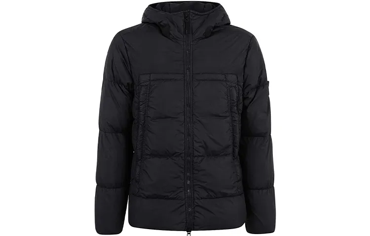 STONE ISLAND Jackets Men's Black Hooded (Non-detachable) Moderate Other