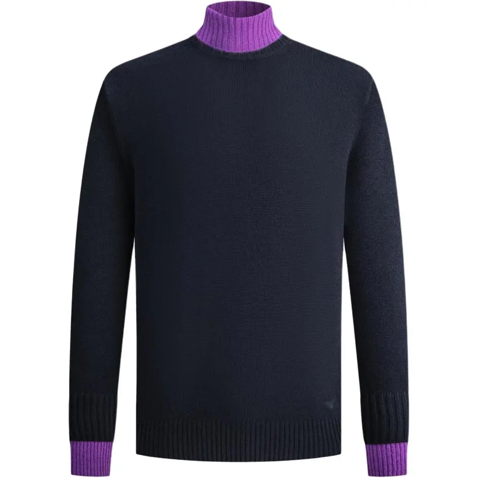 EMPORIO ARMANI Sweaters Men's Navy Blue Turtleneck Moderate Other