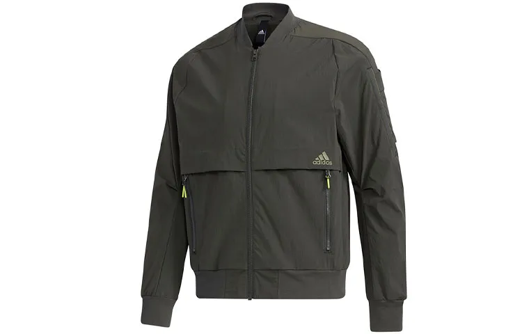 Adidas Jackets Men's Dark Brown Stand Collar Moderate Pilot