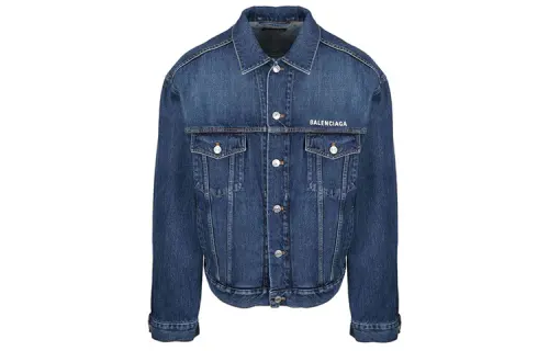 Balenciaga Jackets Men's Denim Blue Lapel Moderate Other