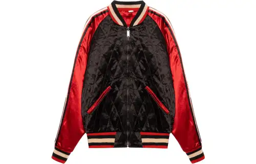 GUCCI Jackets Men's Red Baseball Collar Moderate Pilot