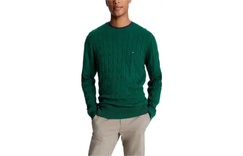 Tommy Hilfiger Sweaters Men's Green Crew Neck Moderate Other