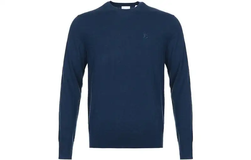 Burberry Knitwear Men's Blue Crew Neck Moderate Other