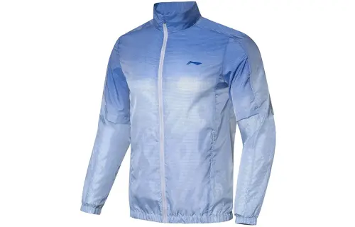 Li Ning Badminton Collection Jackets Men's Crystal Blue Stand Collar Moderate Other
