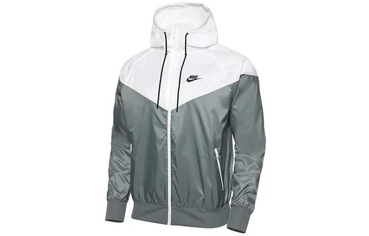 Nike Jackets Men's Gray White Hooded Moderate Other