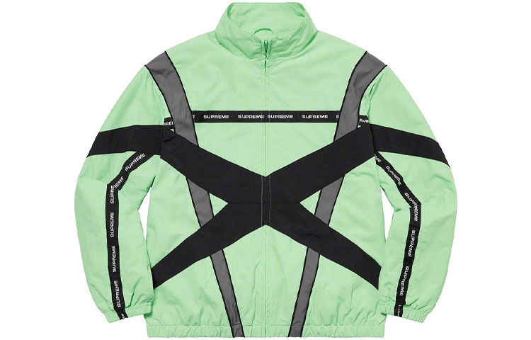 Куртка Supreme SS21 Week 6 Cross Paneled Track Jacket (черно-белая) — фото 3