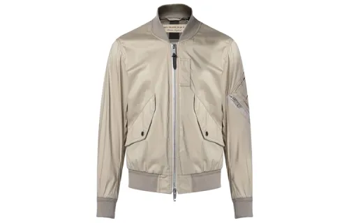 Burberry Jackets Men's Khaki Stand Collar Moderate Other
