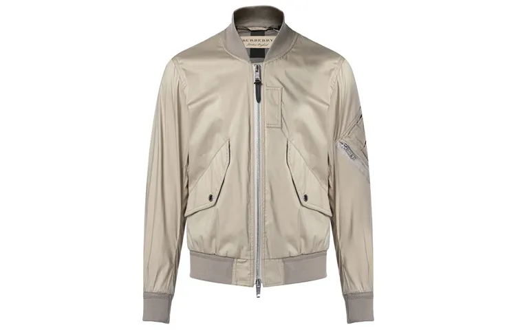 Burberry Jackets Men's Khaki Stand Collar Moderate Other