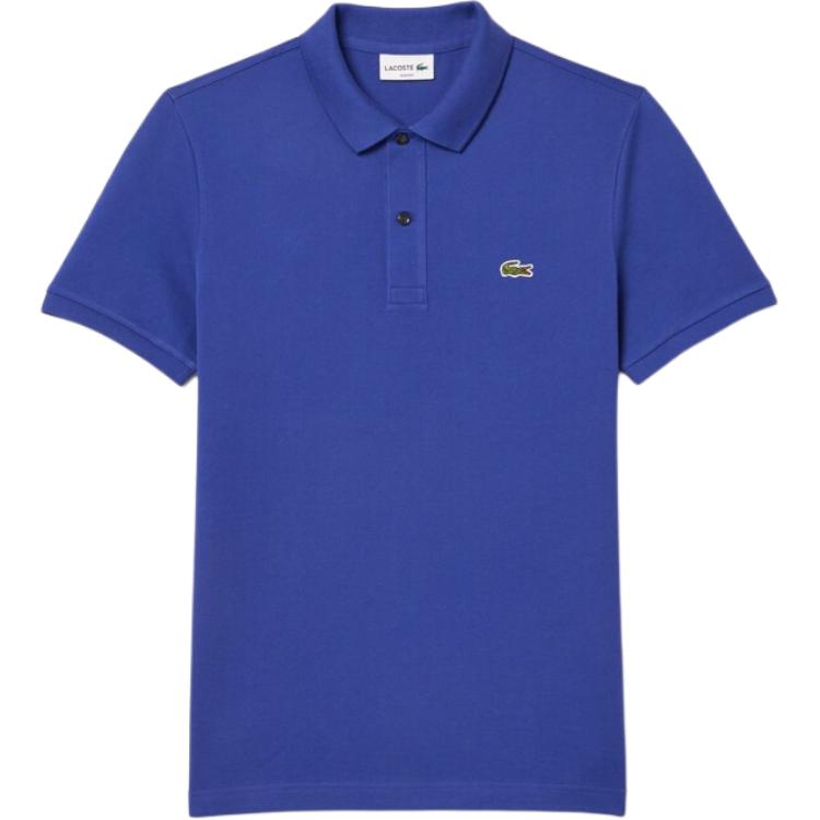Мужское поло LACOSTE приталенное (фиолетовое)