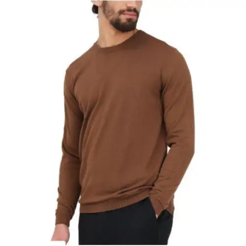 HERMES Sweaters Men's Brown Crew Neck Moderate Other