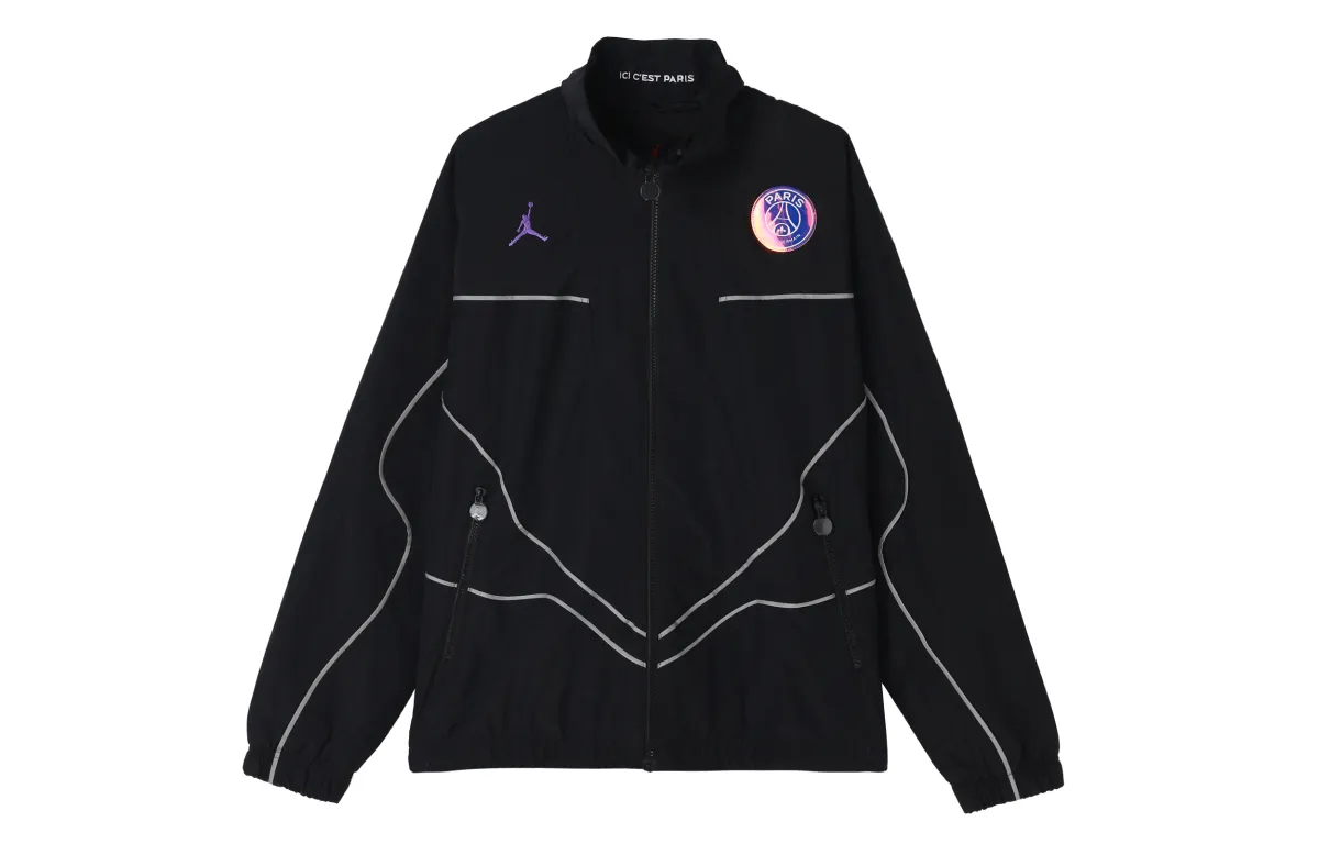 Jordan PSG Jackets Men's Black Stand Collar Moderate Other