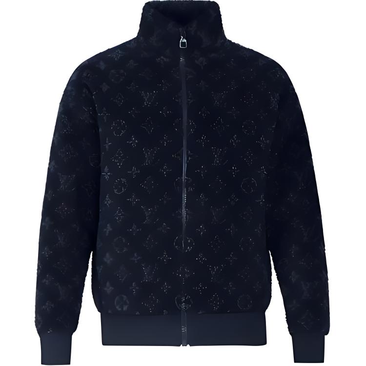 Мужская куртка Louis Vuitton Logo (темно-синяя)