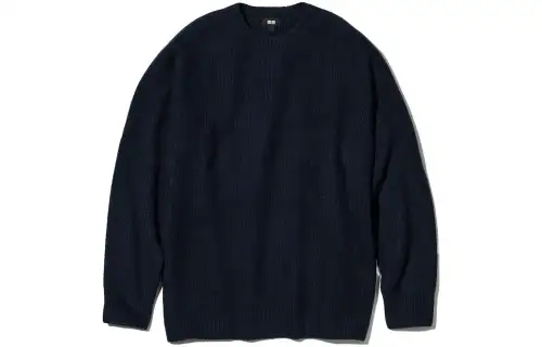 UNIQLO Sweaters Men's Navy Blue Crew Neck Moderate Other