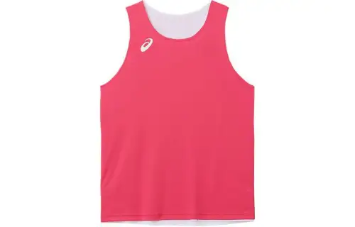 ASICS Tank Tops Men's Pink Crew Neck Moderate Straight Fit