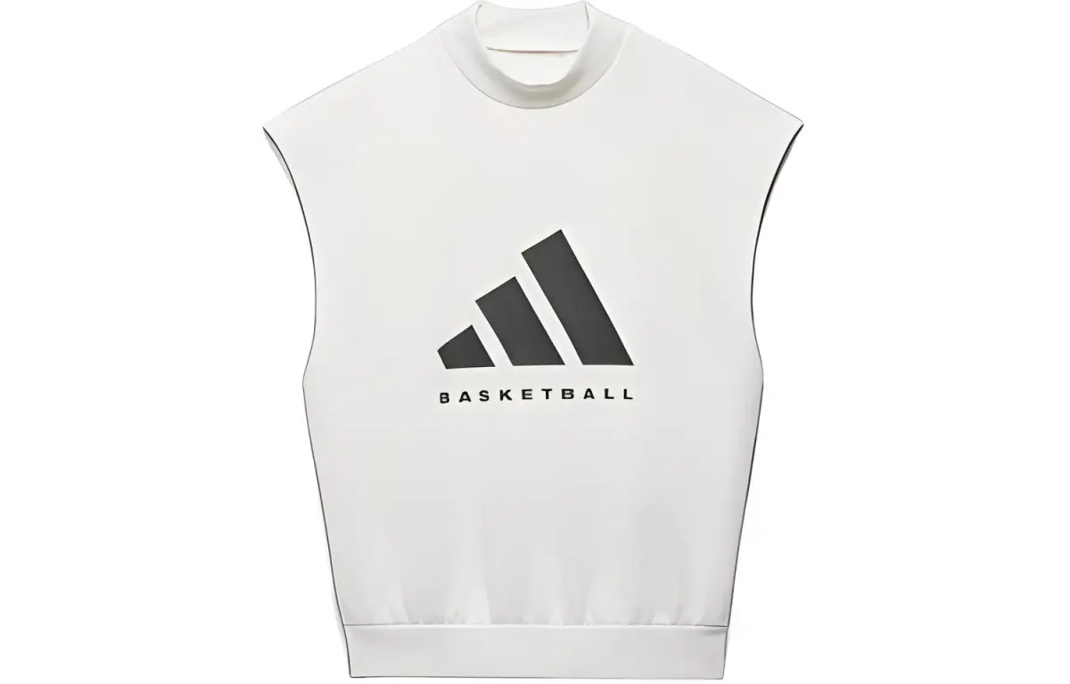 Adidas T-Shirts Unisex White Half-Turtleneck Moderate