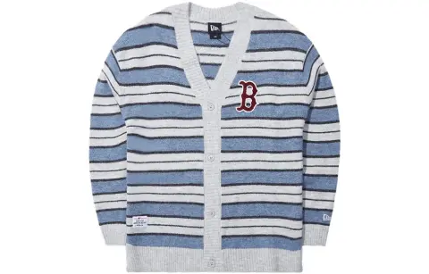 New Era Knitwear Unisex Blue V-neck Moderate Straight Fit