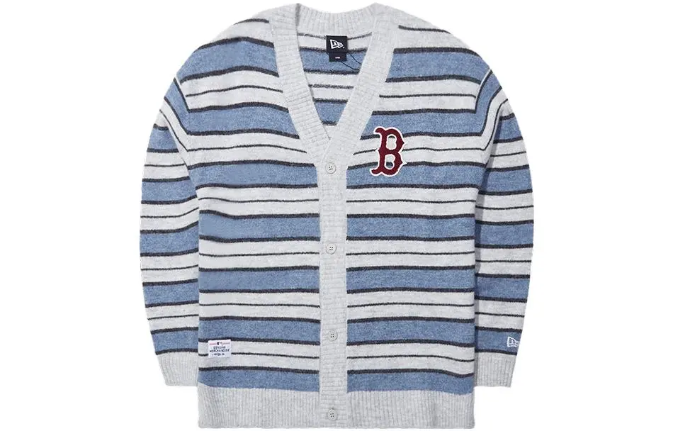 New Era Knitwear Unisex Blue V-neck Moderate Straight Fit