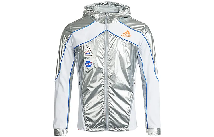 Adidas Jackets Men's Silver Hooded Moderate Other