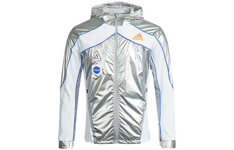 Adidas Jackets Men's Silver Hooded Moderate Other