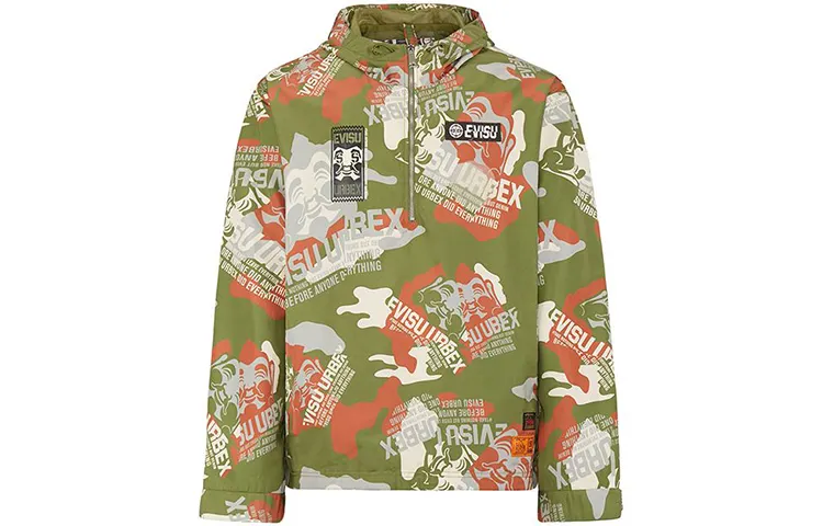 EVISU Jackets Men's Camouflage Hooded Moderate Other