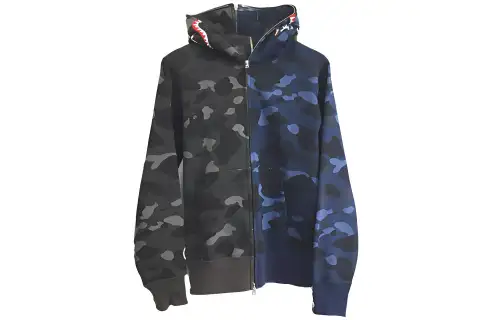 Bape Color Camo Separate Shark Full Zip Hoodie