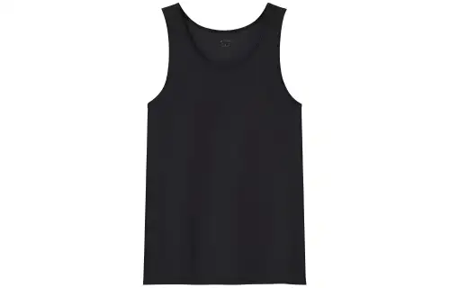 UNIQLO Tank Tops Men's Black Crew Neck Moderate Straight Fit