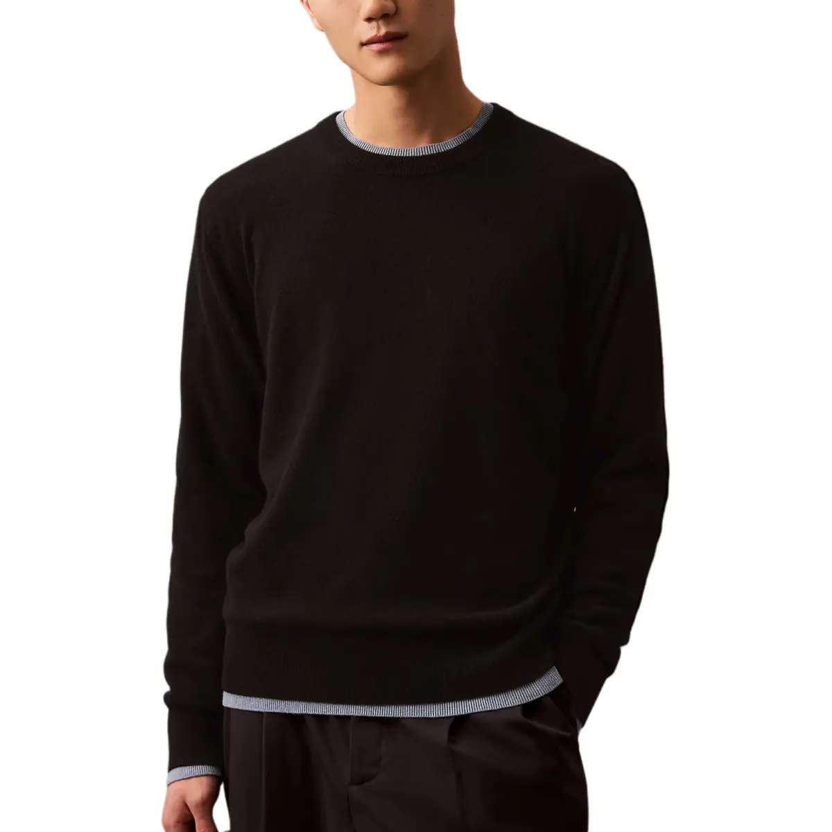 CALVIN KLEIN Cashmere Sweater Europe Version Men's Black