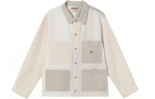 Stussy Jackets Unisex White Lapel Moderate Workwear