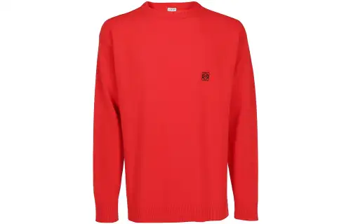 LOEWE Sweaters Men's Red Crew Neck Moderate Other