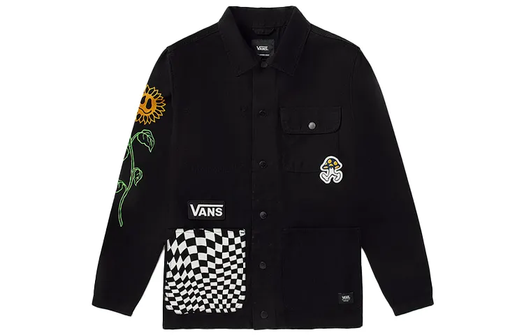 Vans Jackets Unisex Black Lapel Moderate Workwear
