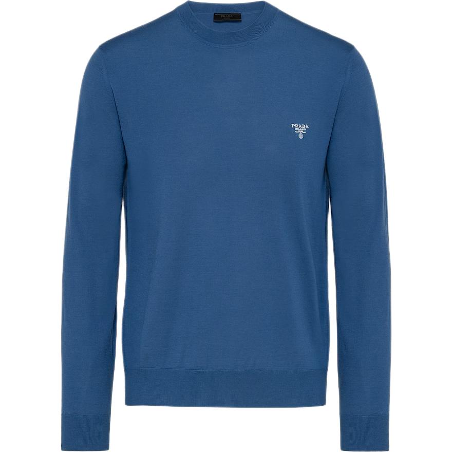 PRADA Logo-embroidered Virgin Wool Jumper