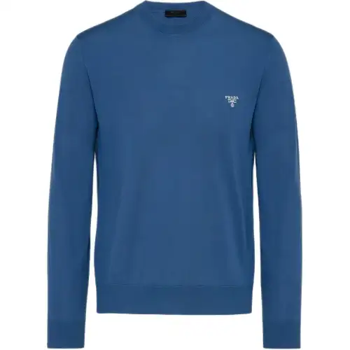 PRADA Logo-embroidered Virgin Wool Jumper