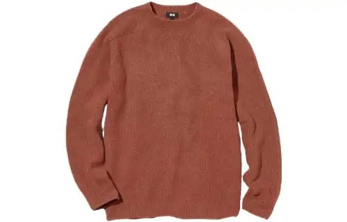 UNIQLO Sweaters Unisex Orange Crew Neck Moderate Other