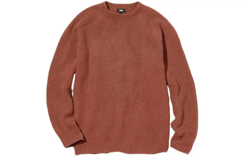 UNIQLO Sweaters Unisex Orange Crew Neck Moderate Other