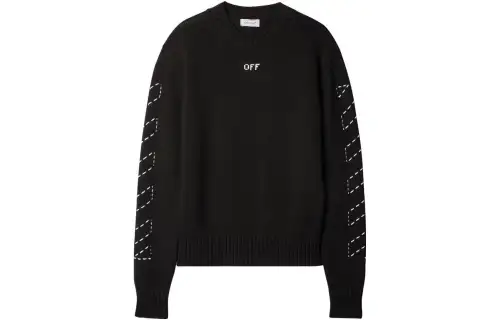 OFF-WHITE Arrows-embroidery crew-neck jumper