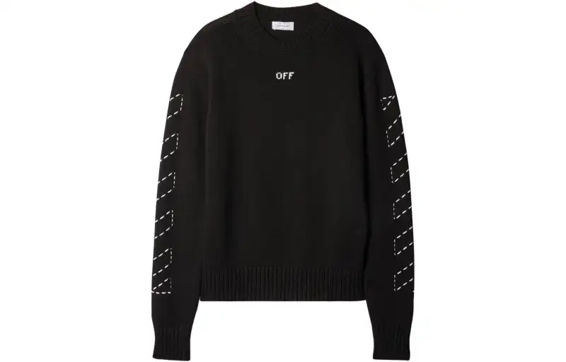 OFF-WHITE Arrows-embroidery crew-neck jumper