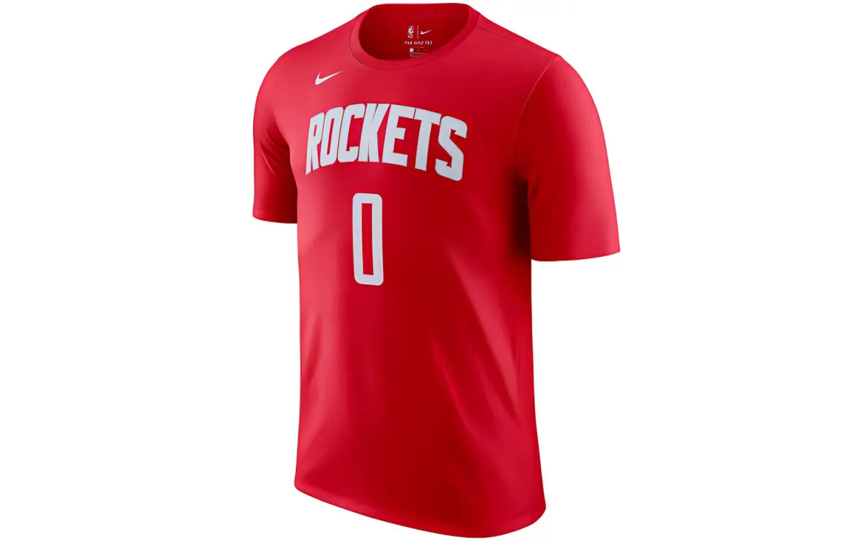Nike T-Shirts Men's Red Crew Neck Moderate Straight Fit