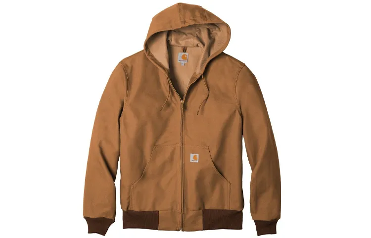 Carhartt Jackets Men's Dark Khaki Hooded Thin Workwear