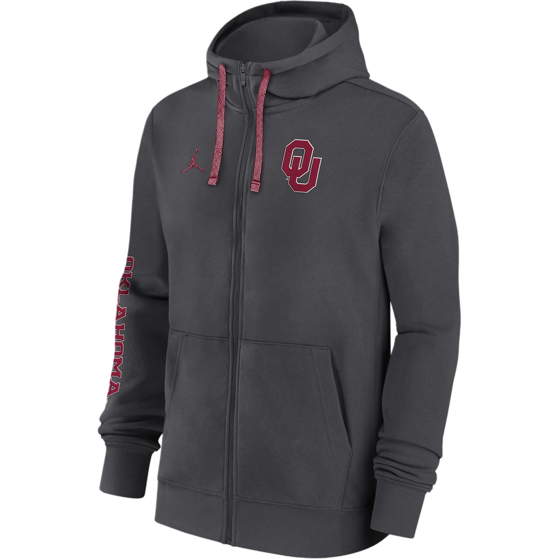 Jordan Oklahoma Sooners Sideline Team Issue Men's Jordan College Full-Zip Hoodie