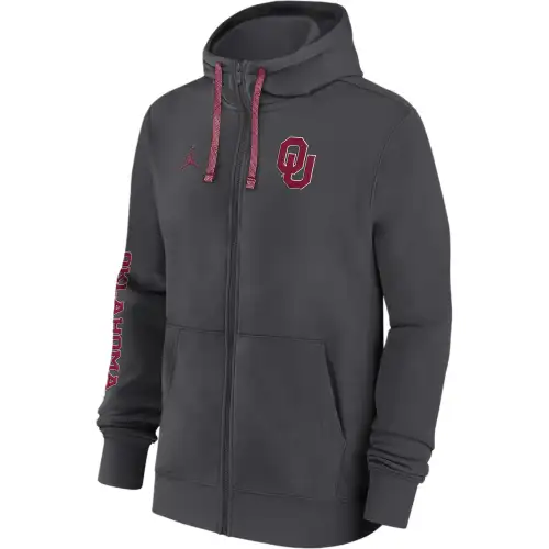 Jordan Oklahoma Sooners Sideline Team Issue Men's Jordan College Full-Zip Hoodie