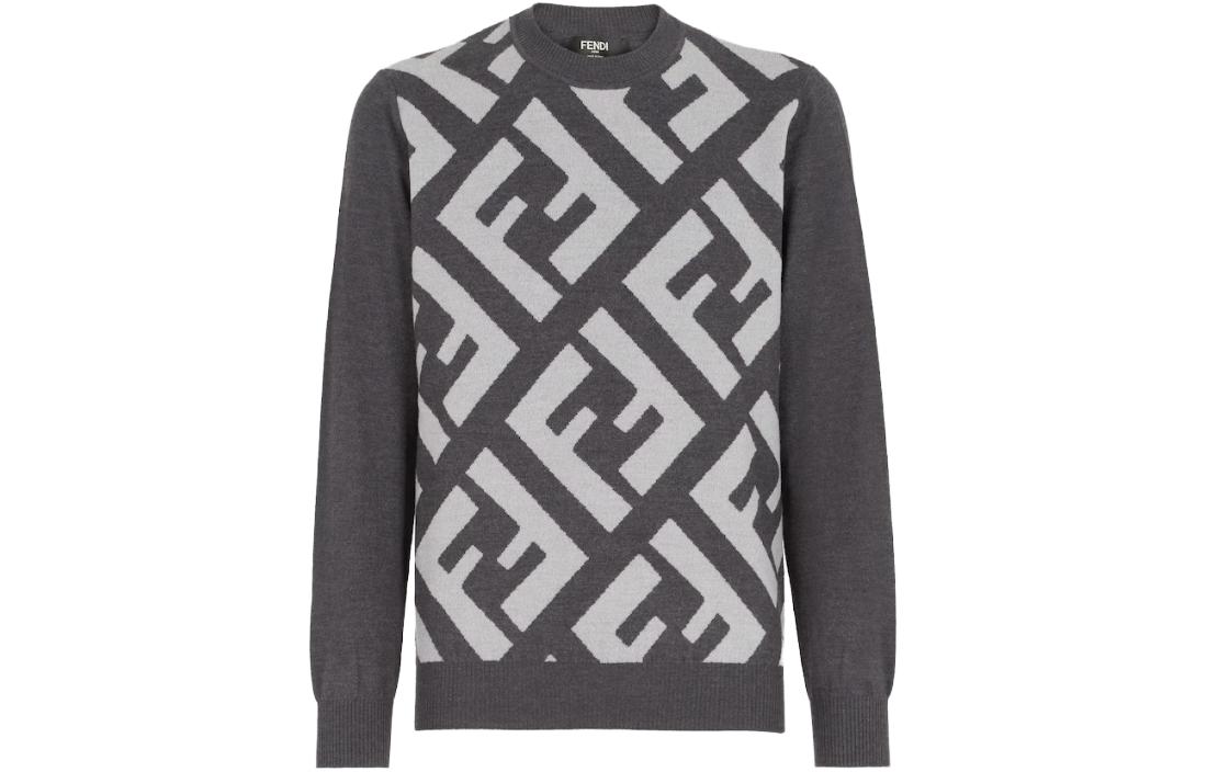Мужской свитер Fendi Grey Wool jumper (серый)