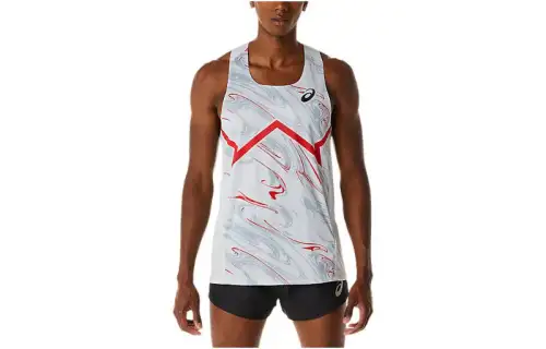 ASICS Tank Tops Men's Gray Crew Neck Moderate Other