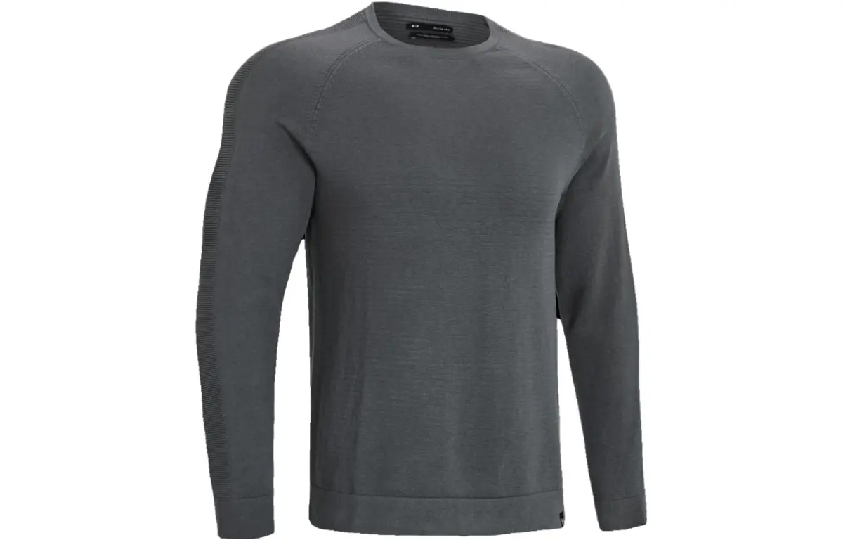 Under Armour IntelliKnit Sweaters Men's Peach Gray Crew Neck Moderate Other