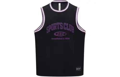 Reebok Tank Tops Unisex Black Crew Neck Moderate Straight Fit