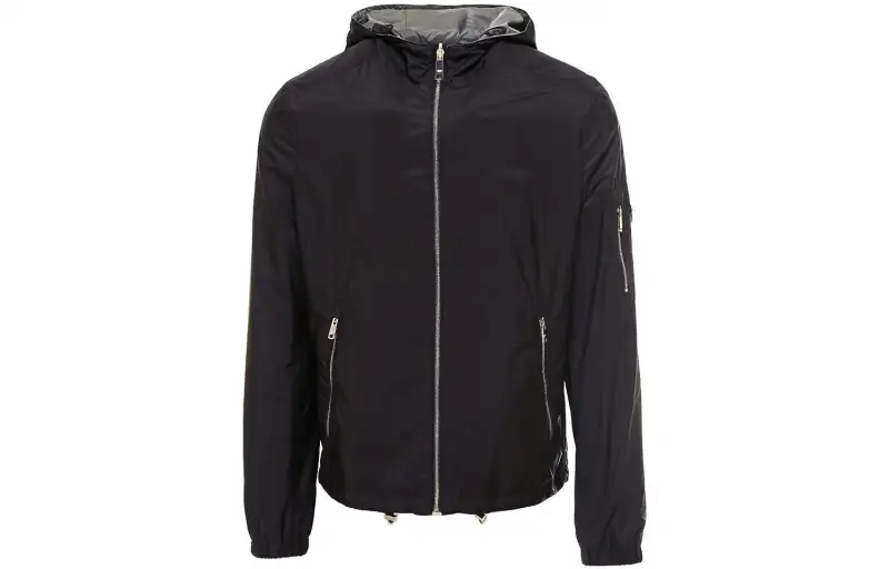 PRADA Jackets Men's Black Hooded Moderate Instructor
