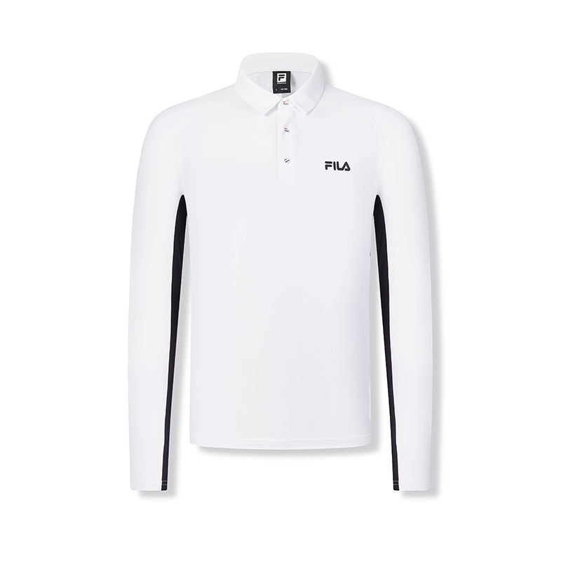 FILA Polo Shirts Men's Jade White Polo Collar Moderate Straight Fit