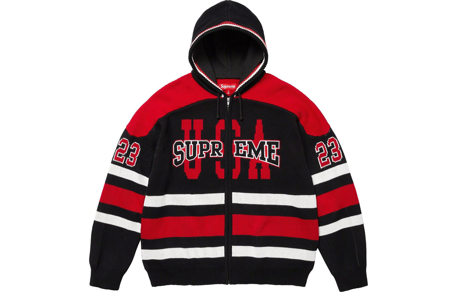 Худи Supreme FW23 WEEK13 USA ZIP UP HOODED SWEATER (разноцветное)